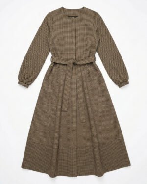 Desenli Gömlek Elbise - Kazayağı