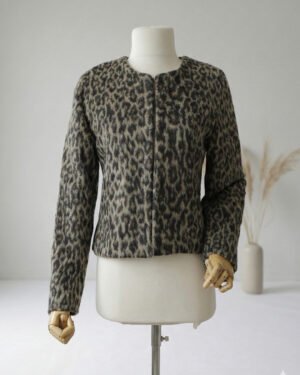 Leopar Desenli Mini Ceket